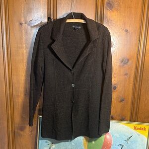 Sarah Spencer Wool Brown Knit Blazer